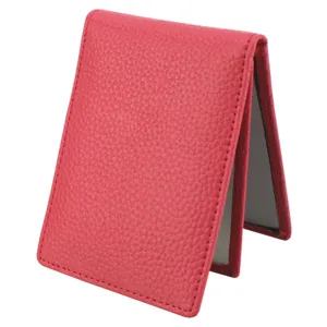 Rose pink pebble-textured genuine leather driver's license holder for documents