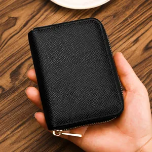 Cartera Corta para Mujer Cuero PU Color Sólido Relieve Con Cremallera Multifuncional Tarjetero Monedero Bifold