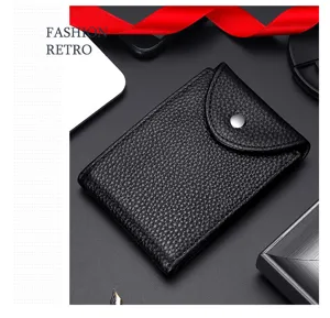 Macro view of premium black pebbled leather texture on multi-functional men's license holder