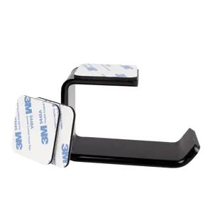 Acrylic L-Shape Headphone Stand Under Desk Wall Mount Earphone Holder With Adhesive For Headsets Gaming Office Space Saving