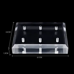 Supporto in acrilico trasparente per 6 punte fresa unghie, dimensioni 6,1x4,5x1,3cm