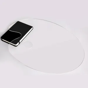 Professional clear acrylic oval paint palette for oil, acrylic, and watercolor painting