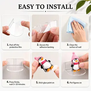 Clear acrylic floating wall shelf mini display stand for action figures and collect.