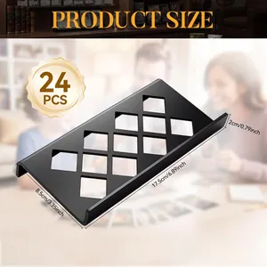 Detailed view of 24pcs black acrylic trading card display stand showing exact dimensions