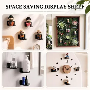 Acrylic display shelf wall mounted mini floating shelves for figures and collectibles 24pcs