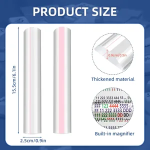 Pink acrylic Mahjong line finder with magnifying guide line, 15.5cm length for easy reading