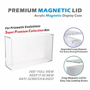 Custodia magnetica premium in acrilico trasparente per collezioni con coperchio a scatto