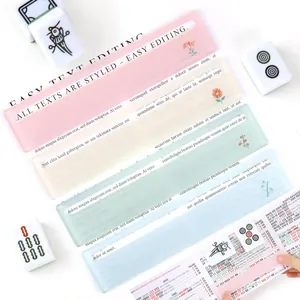 Acrylic Mahjong Strategy Tool For Beginners Floral Pattern Transparent Colorful Game Alignment Strip Auxiliary Accessory