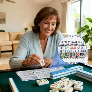 Pink acrylic Mahjong line finder with magnifying guide line for reading small score card text