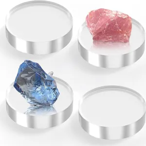Set van 4 heldere acryl ronde displayblokken voor sieraden en verzamelobjecten