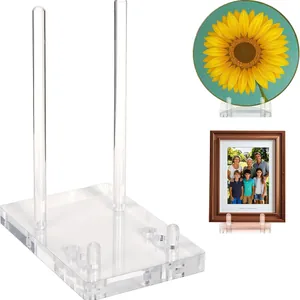 Clear Acrylic Plate Display Stand For Decorative Plates Picture Frame Holder Book Stand Desktop Ornament Transparent Holder