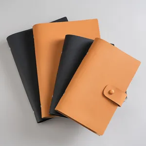 Premium A5 A6 Leder Notizbuchumschläge in Schwarz und Braun, minimalistische Ringbuchhülle.