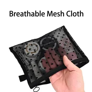 Beflocktes Herz Transparentes Netzgewebe Aufbewahrungstasche Minimalistische Makeup-Tasche Reise-Kulturbeutel Mit Ringreißverschluss