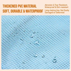 Waterproof transparent mesh zipper bag with thickened PVC material and grid texture.