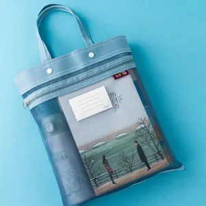 Large Capacity Multi-Functional Double Layer Mesh Document Bag Subject Supplementary Bag Stationery Storage Portable Bag