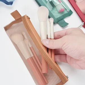 Ins style portable mesh makeup brush storage bag for travel cosmetics and toiletries