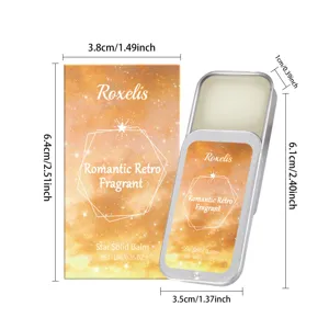 Portable solid balm dimensions 3.5x6.1cm with 10g romantic retro fragrant tin
