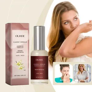 OUHOE 50ml olio profumato alla vaniglia fragranza fresca a lunga durata spray portatile