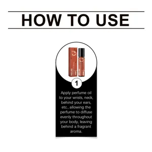Guide détaillé montrant l'application de l'huile parfumée à la camomille sur peau.