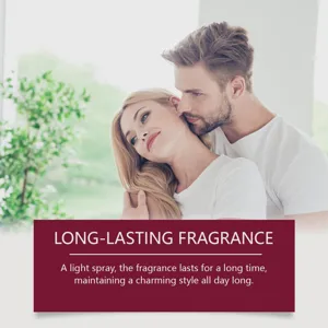 Parfum de Cologne durable pour hommes, image de couple romantique pour rendez-vous.