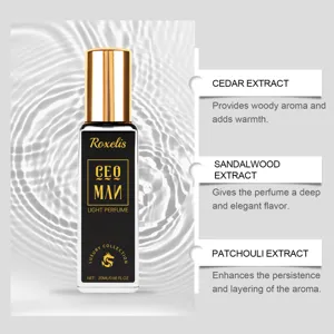 Detailed view of luxury cologne ingredients including Cedar, Sandalwood and Patchouli.