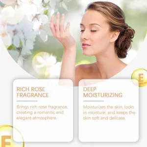 Detail showing a woman enjoying the rich rose fragrance and moisturizing effect of solid perfume