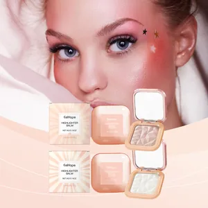 Holographic Quicksand Highlighter Balm Brightening Shimmer Face Contour Makeup Powder Palette For Party Stage Cosmetics