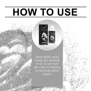 Usage guide for EelHope body glitter spray for skin and hair application instructions