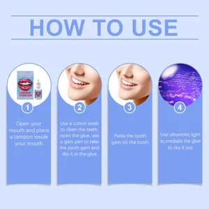 Guía de instrucciones paso a paso sobre cómo usar el kit de gemas dentales para decorar