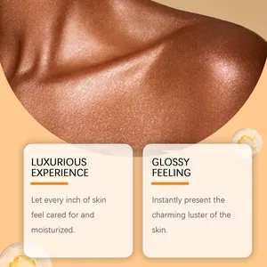 Primer plano de la piel con aceite corporal hidratante y brillante para un efecto glow.