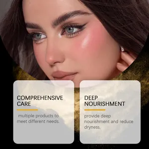 Close-up of makeup results with deep nourishment and comprehensive care benefits.