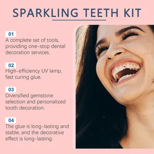 Kit profesional de gemas para dientes con cristales variados para una sonrisa brillante