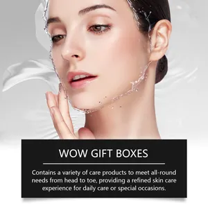 Detailed view of female skincare hydration effect for a luxury gift box set