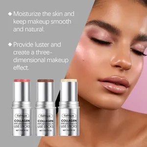 Met collageen verrijkte multifunctionele make-upstiften voor blush en contouring details