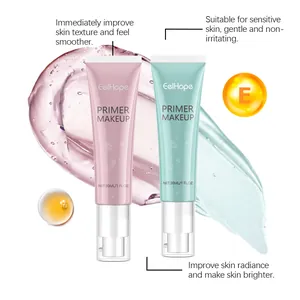 Λεπτομερής προβολή της υφής του EELHOPE primer makeup gel και δύο σωλήνων περιποίησης