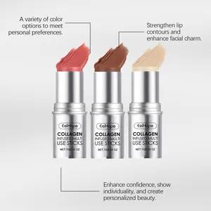 Detailweergave van EelHope collageen make-up sticks in drie tinten voor blush en contour