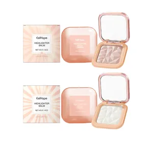EelHope face highlighter balm set with shimmer finish in nude pink and off white