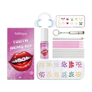 Kit de gemmes dentaires DIY complet avec cristaux colorés et lampe UV pour sourire