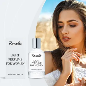 Κομψό ελαφρύ άρωμα Roxelis 50ml για γυναίκες με στυλάτη λευκή πολυτελή συσκευασία