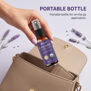 Spray de aceite esencial de lavanda de 30ml en un bolso elegante para uso portátil diario