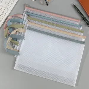 A4 Morandi mesh ritszak met handvatten voor school en kantoor documenten opbergen