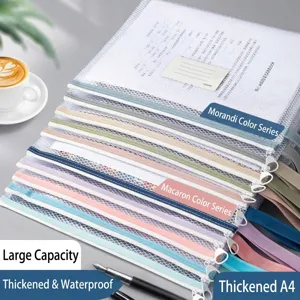 Transparante Verdikte PVC Gaas Documententas A4 Grote Capaciteit Waterdichte Rits Dossiertashoes Voor School Kantoorbenodigdheden