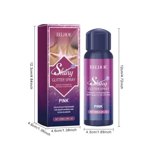 Specifiche dettagliate sulle dimensioni per lo spray glitterato rosa EELHOE con scatola