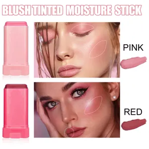 Barras de colorete rosa y rojo multiusos profesionales para ojos, mejillas y labios.