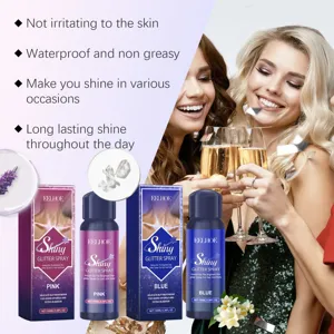 EELHOE shiny body and hair glitter spray for festive occasions in pink and blue colors