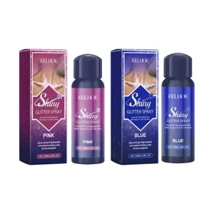 EELHOE shiny glitter spray for hair and body highlight with pink and blue variants
