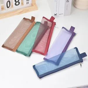 Minimalist ins style mesh makeup brush storage bags in multiple colors