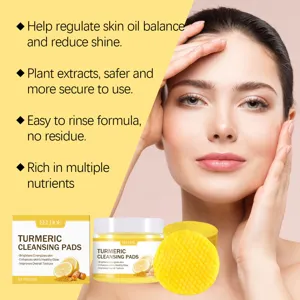 Professional detail of EELHOE Turmeric Cleansing Pads showing ingredients and skin benefits