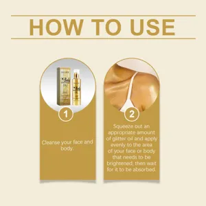 Detailed instructions on how to use EELHOE body shimmer oil for a glowing beach party look