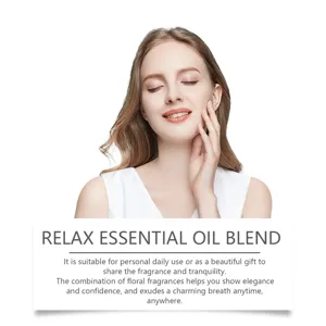 Roll-on de parfum d'huile essentielle de camomille apaisante avec modèle féminin calme